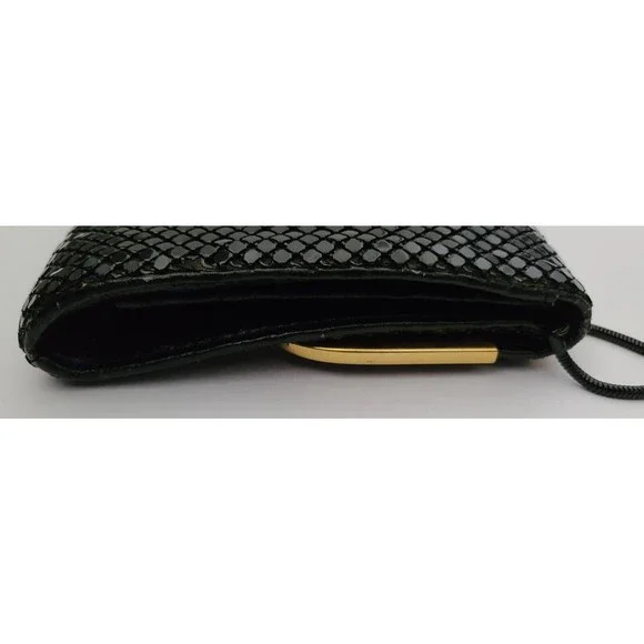 Rebecca Lynn Womens Evening Purse Black Gold Sequin Shoulder Strap 9"x6" - Picture 6 of 8